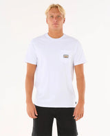 The Rip Curl Mens Surf Paradise Badge Update T-Shirt in White