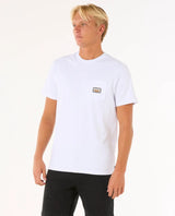 The Rip Curl Mens Surf Paradise Badge Update T-Shirt in White