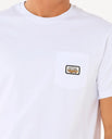The Rip Curl Mens Surf Paradise Badge Update T-Shirt in White