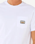 The Rip Curl Mens Surf Paradise Badge Update T-Shirt in White