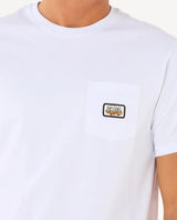 The Rip Curl Mens Surf Paradise Badge Update T-Shirt in White