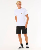 The Rip Curl Mens Surf Paradise Badge Update T-Shirt in White