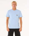 The Rip Curl Mens Surf Paradise Badge Update T-Shirt in Ice Blue