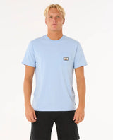 The Rip Curl Mens Surf Paradise Badge Update T-Shirt in Ice Blue