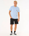 The Rip Curl Mens Surf Paradise Badge Update T-Shirt in Ice Blue