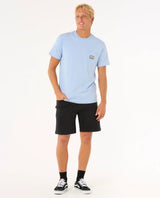The Rip Curl Mens Surf Paradise Badge Update T-Shirt in Ice Blue