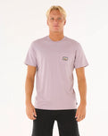 The Rip Curl Mens Surf Paradise Badge Update T-Shirt in Smokey Grape