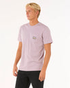 The Rip Curl Mens Surf Paradise Badge Update T-Shirt in Smokey Grape