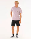 The Rip Curl Mens Surf Paradise Badge Update T-Shirt in Smokey Grape