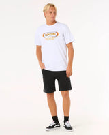 The Rip Curl Mens Surf Revival Yo Mumma T-Shirt in White
