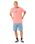 The Rip Curl Mens Raw Energy Sloth T-Shirt in Watermelon