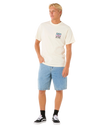 The Rip Curl Mens Raw Energy Trad T-Shirt in Bone