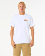 The Rip Curl Mens Surf Revival Stacked T-Shirt in White