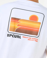 The Rip Curl Mens Surf Revival Stacked T-Shirt in White