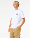The Rip Curl Mens Surf Revival Stacked T-Shirt in White