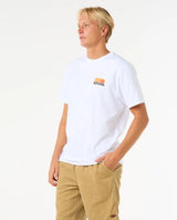 The Rip Curl Mens Surf Revival Stacked T-Shirt in White
