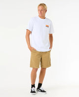 The Rip Curl Mens Surf Revival Stacked T-Shirt in White