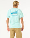 The Rip Curl Mens Surf Revival Stacked T-Shirt in Light Aqua