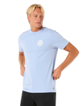 The Rip Curl Mens Wettie Icon T-Shirt Ice Blue