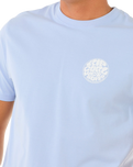 The Rip Curl Mens Wettie Icon T-Shirt Ice Blue