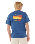 Surf Revival Lined Up T-Shirt in Light Navy