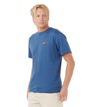 Surf Revival Lined Up T-Shirt in Light Navy