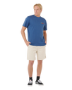 Surf Revival Lined Up T-Shirt in Light Navy