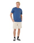 Surf Revival Lined Up T-Shirt in Light Navy