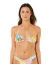 Hotel Malibu Sliding Tri Bikini Top in Multi
