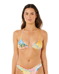 Hotel Malibu Sliding Tri Bikini Top in Multi