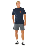Pacific Rinse Circle T-Shirt in Dark Navy