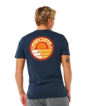 Pacific Rinse Stacked T-Shirt in Dark Navy