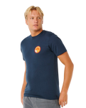 Pacific Rinse Stacked T-Shirt in Dark Navy