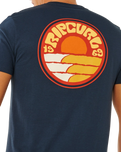 Pacific Rinse Stacked T-Shirt in Dark Navy