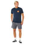 Pacific Rinse Stacked T-Shirt in Dark Navy