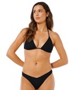 Vibe Surf High Cheeky Bikini Bottoms in Black
