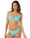 Vibe Surf V Neck Bikini Top in Sea Blue