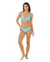Vibe Surf V Neck Bikini Top in Sea Blue