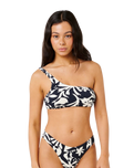 Topanga Geo Crop Bikini Top in Black