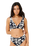 Topanga Geo Deep V Bikini Top in Black