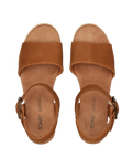 The Toms Womens Diana Tan Leather Wedge Sandals in Tan