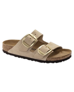 Arizona Big Buckle Nubuk Leather Sandals in Sandcastle