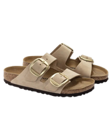 Arizona Big Buckle Nubuk Leather Sandals in Sandcastle