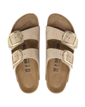 Arizona Big Buckle Nubuk Leather Sandals in Sandcastle