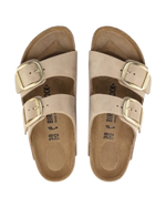 Arizona Big Buckle Nubuk Leather Sandals in Sandcastle