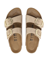 Arizona Big Buckle Nubuk Leather Sandals in Sandcastle