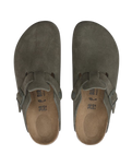 Boston Suede Leather Sandals in Thyme