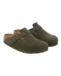 Boston Suede Leather Sandals in Thyme