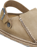 The Birkenstock Mens Lutry Premium Suede Sandals in Gray Taupe