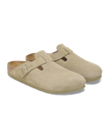 Womens Boston Suede Leather Sandals in Faded Khaki